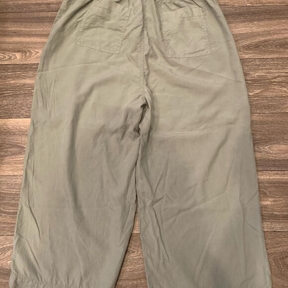 Thread & Supply Paperbag Waist Wide Leg Crop Pants Size XXL Olive Green - Picture 5 of 5